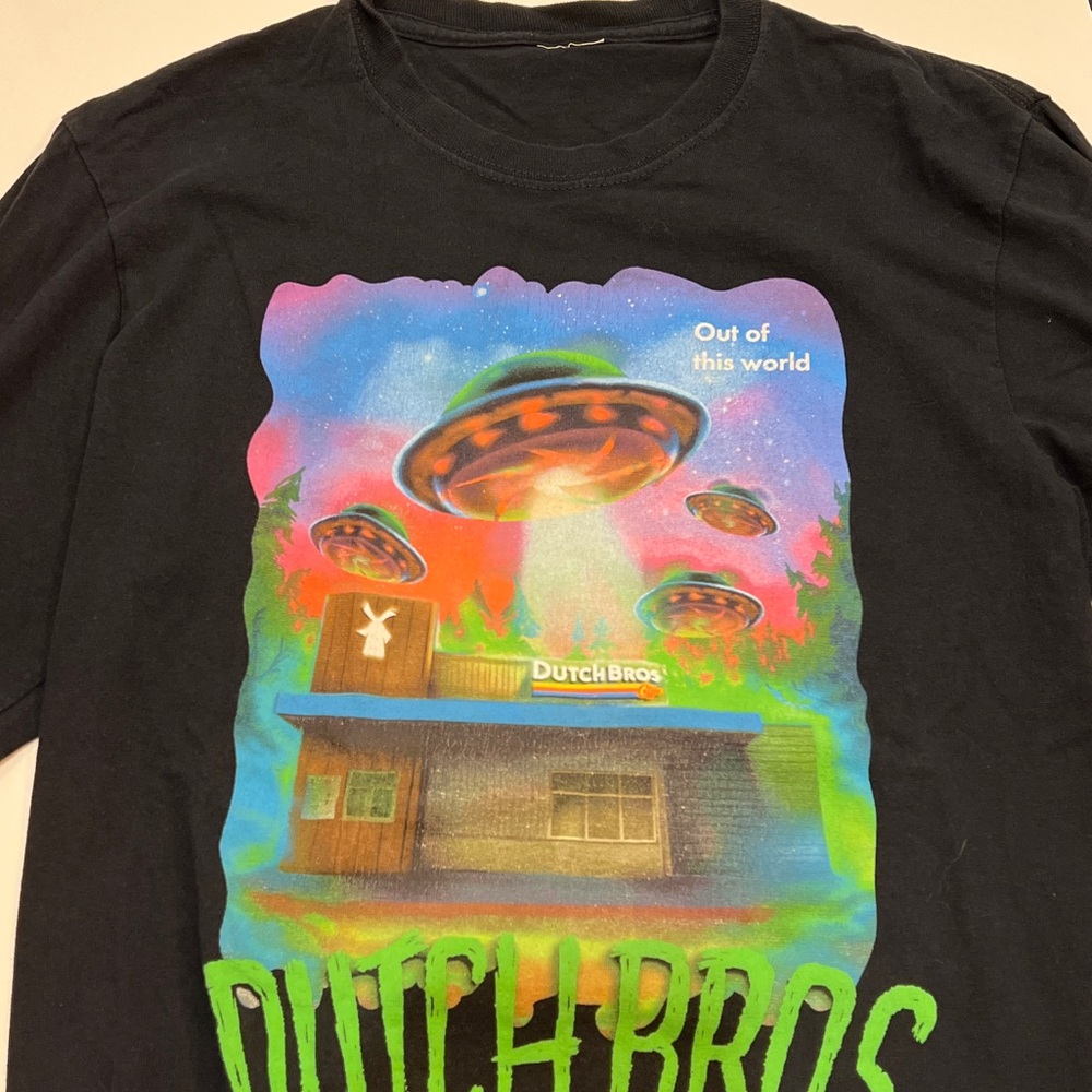 Dutch Bros, unisex, long sleeved shirt. Best guess is that it’s a medium.